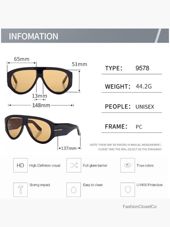 Oversized Aviator Sunglasses with Metallic Inlays UV Protection main image 5